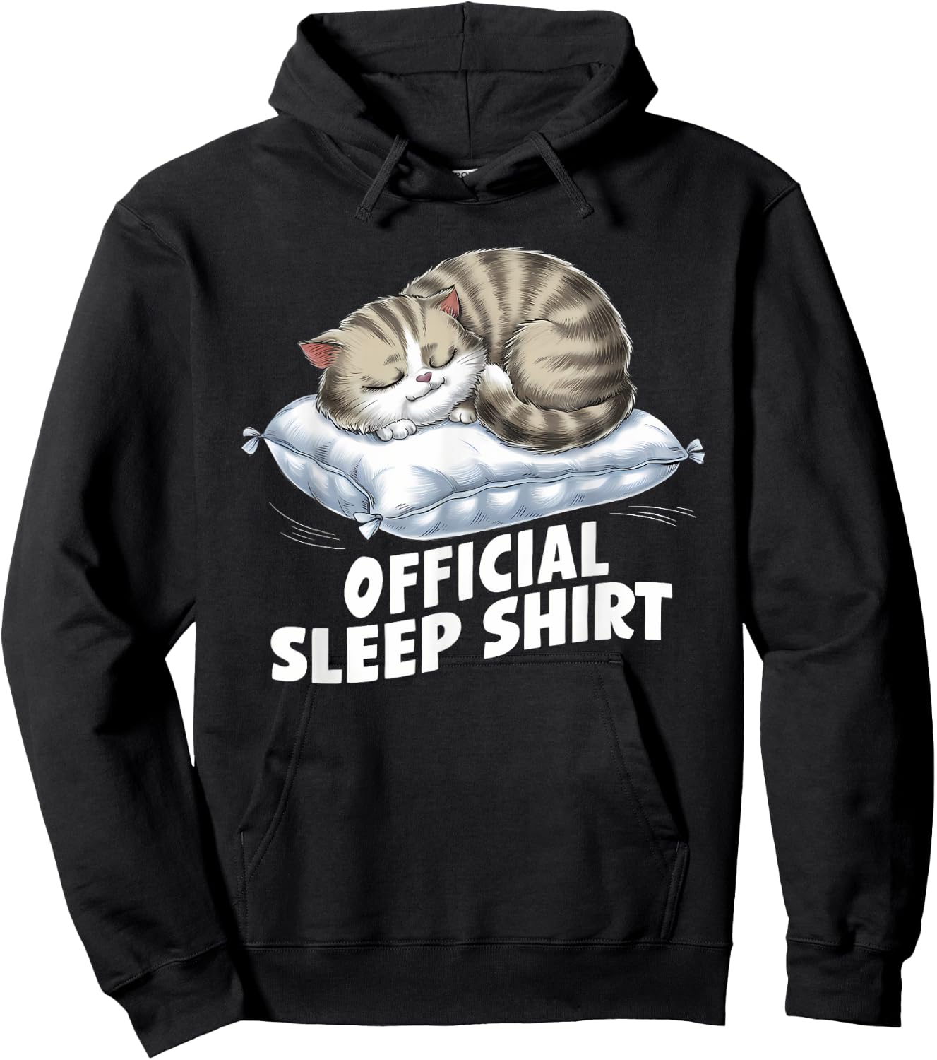 Official Sleep Shirt Cat Pajamas Nightgown Hoodie - Hoodie | Black
