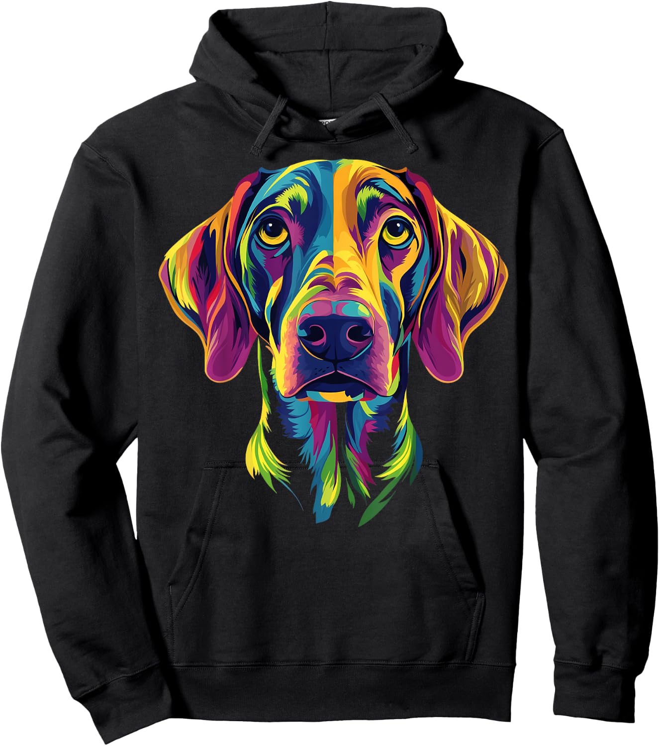 Colorful Plott Hound Face Cute Dog Lover Men Women Black Hoodie - Hoodie | Black