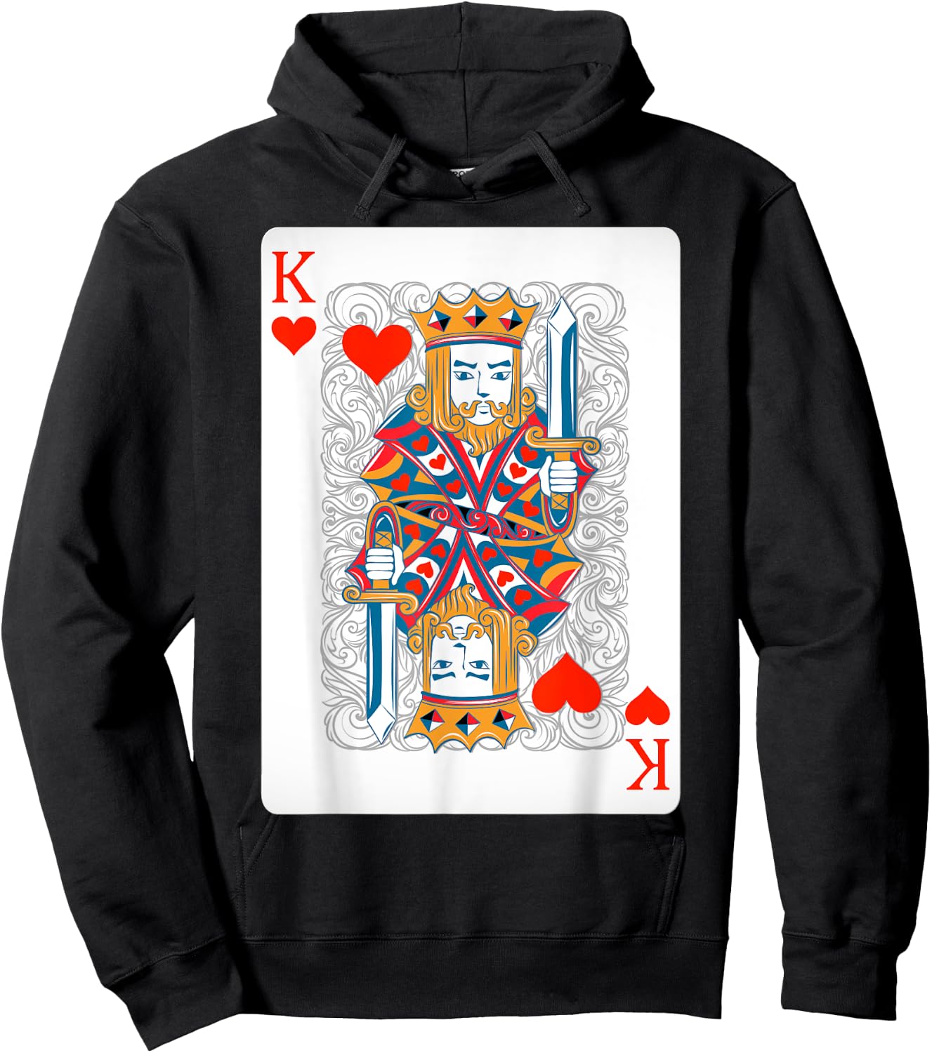 King Of Hearts Playing Cards Shirt Easy Halloween Costume Hoodie - Hoodie | Black