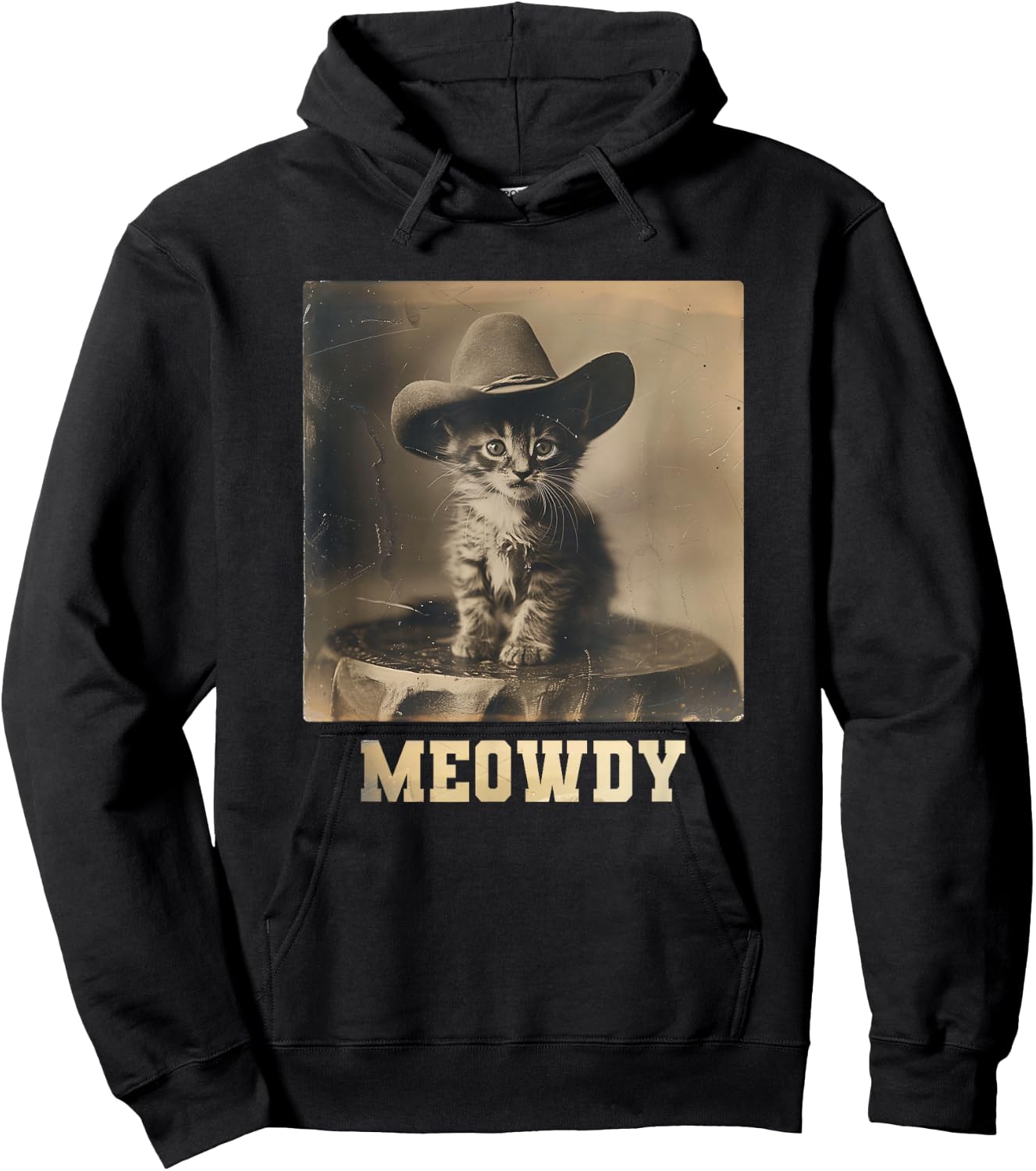 Meowdy Texas Cat Meme Hoodie - Hoodie | Black
