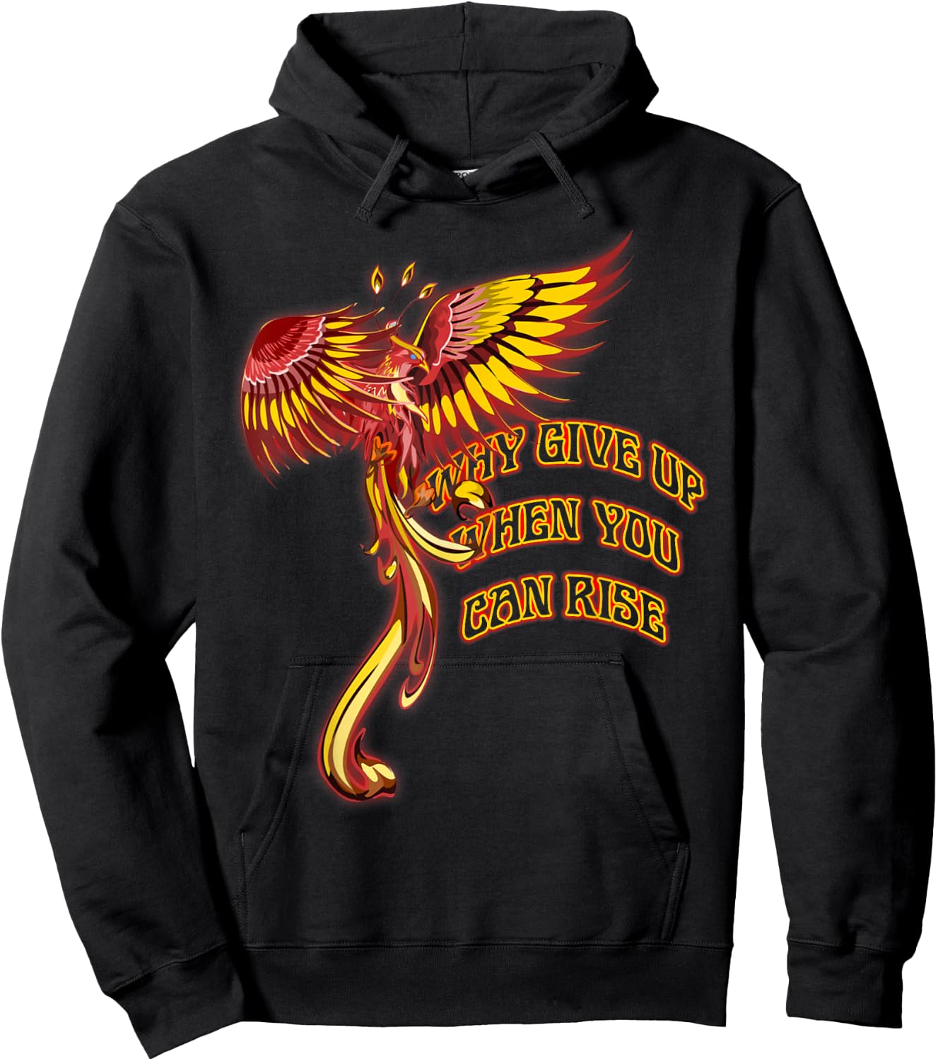 Phoenix Firebird Mythical Why Give Up When You Can Rise Hoodie - Hoodie | Black