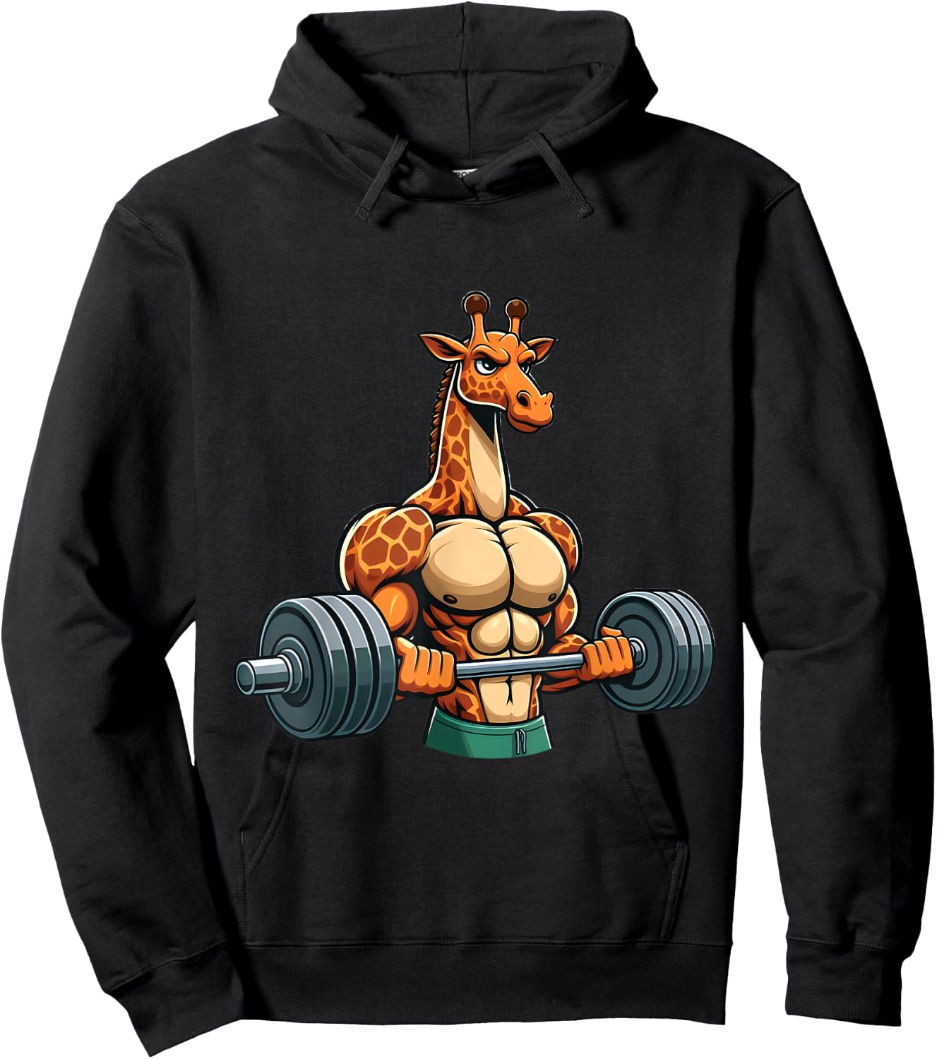 Funny Giraffe Gym Weightlifting Fitness Workout Deadlift Hoodie - Hoodie | Black