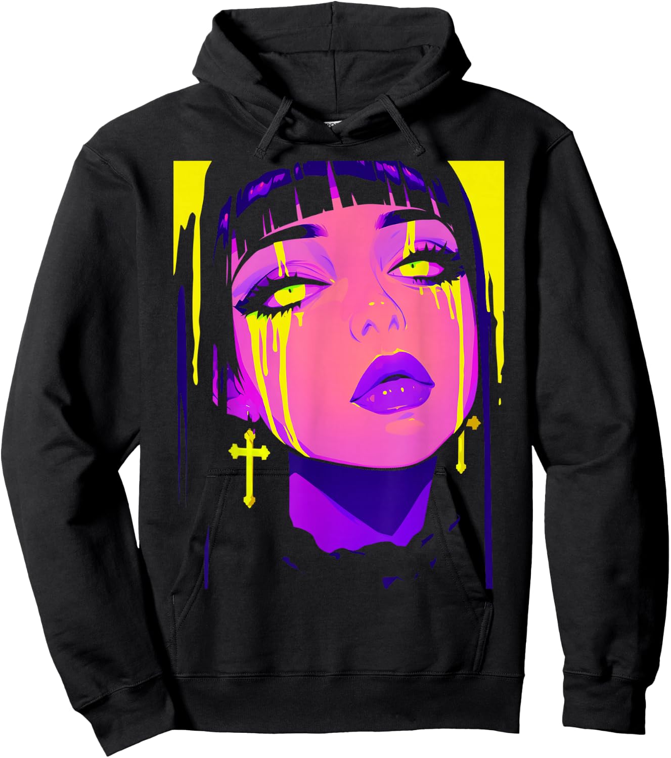 Cybergoth Cybercore Grunge Punk Goth Girl Alt Anime Manga Hoodie - Hoodie | Black