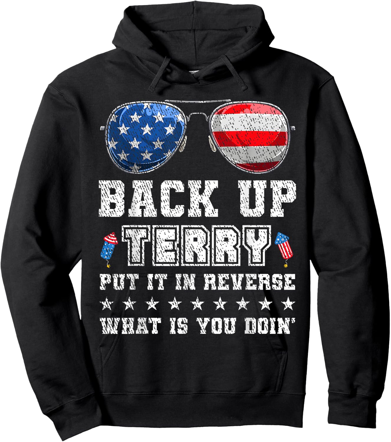 Back it Up Terry Put It In Reverse July 4th Fireworks Terry Hoodie - Hoodie | Black