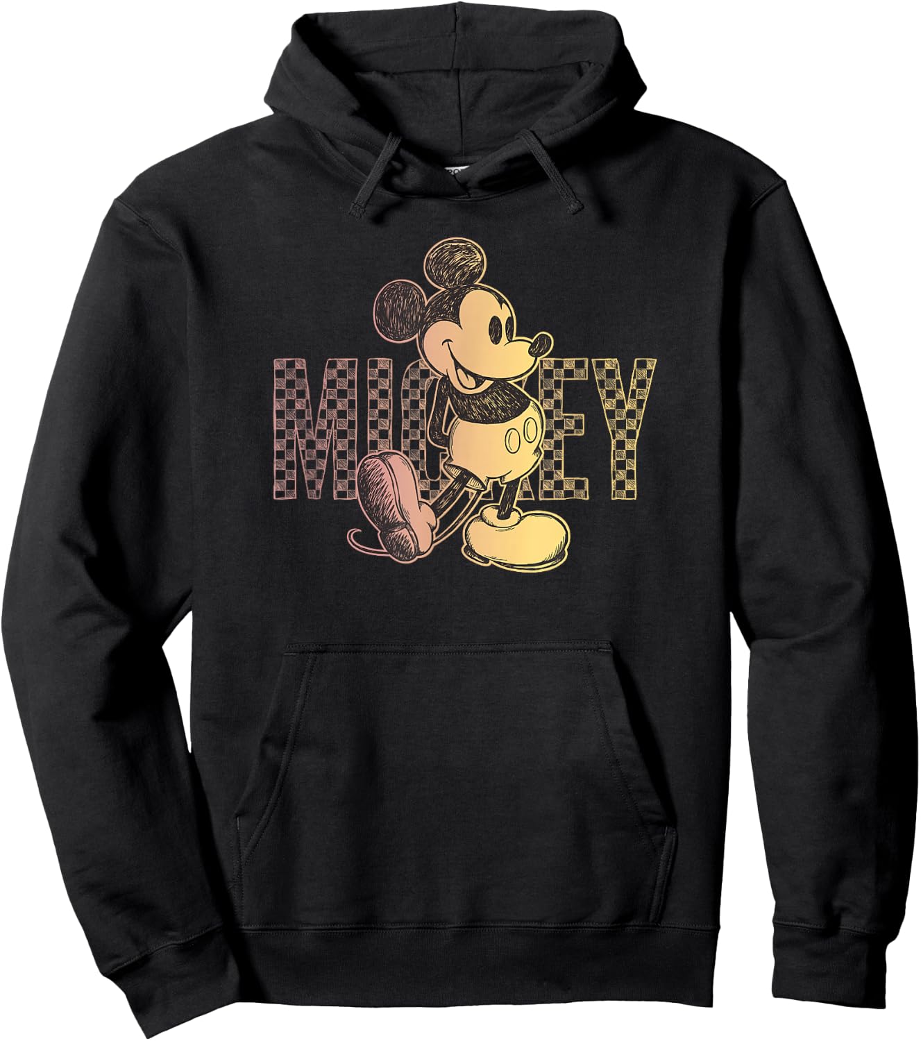 Disney Mickey And Friends Mickey Checker Sketch Hoodie - Hoodie | Black