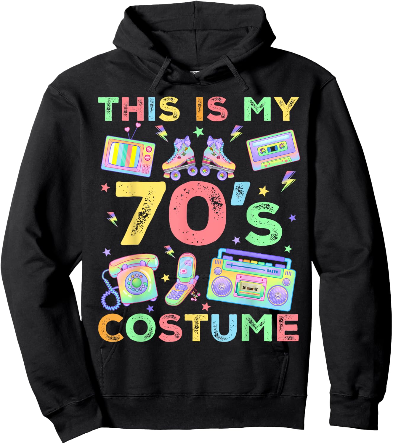 This Is My 70s Costume 70's style Seventies Retro Party Hoodie - Hoodie | Black