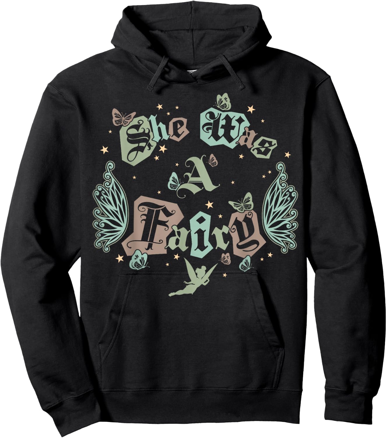 Disney Peter Pan She was A Fairy Tinker Bell Fairy Wings Hoodie - Hoodie | Black