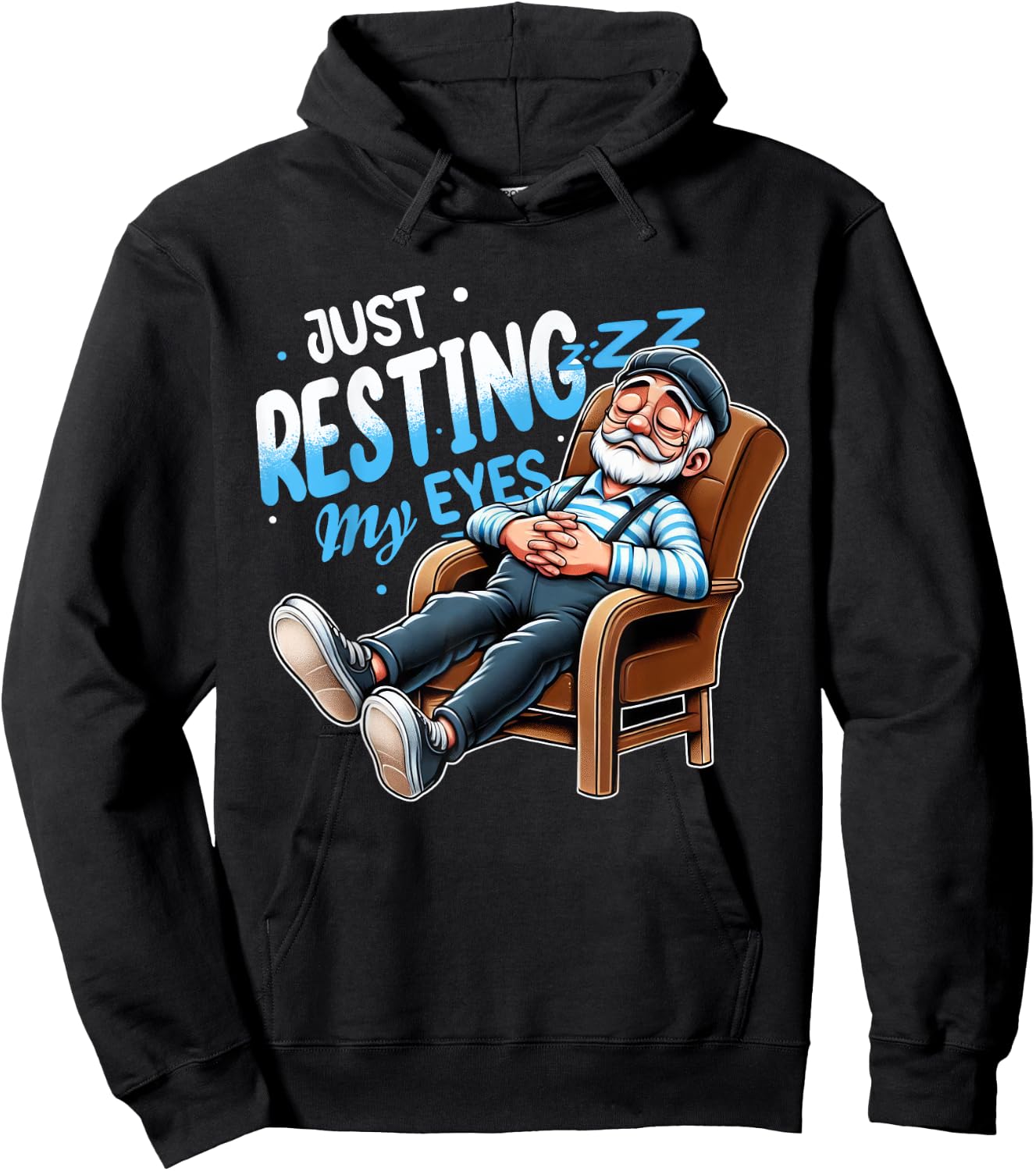 I'm Not Sleeping Just Resting My Eyes Retro Dad Joke Gifts Hoodie - Hoodie | Black