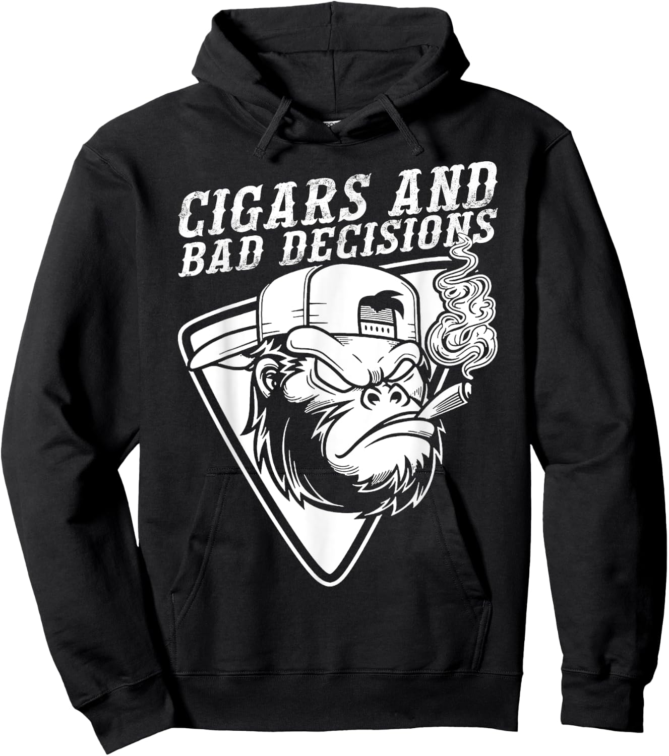 Funny Monkey Cigars And Bad Decisions Hoodie - Hoodie | Black