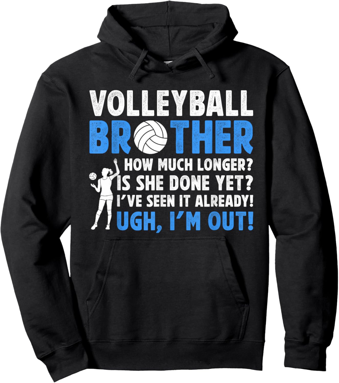 Funny Volleyball Brother Of A Volleyball Player Hoodie - Hoodie | Black