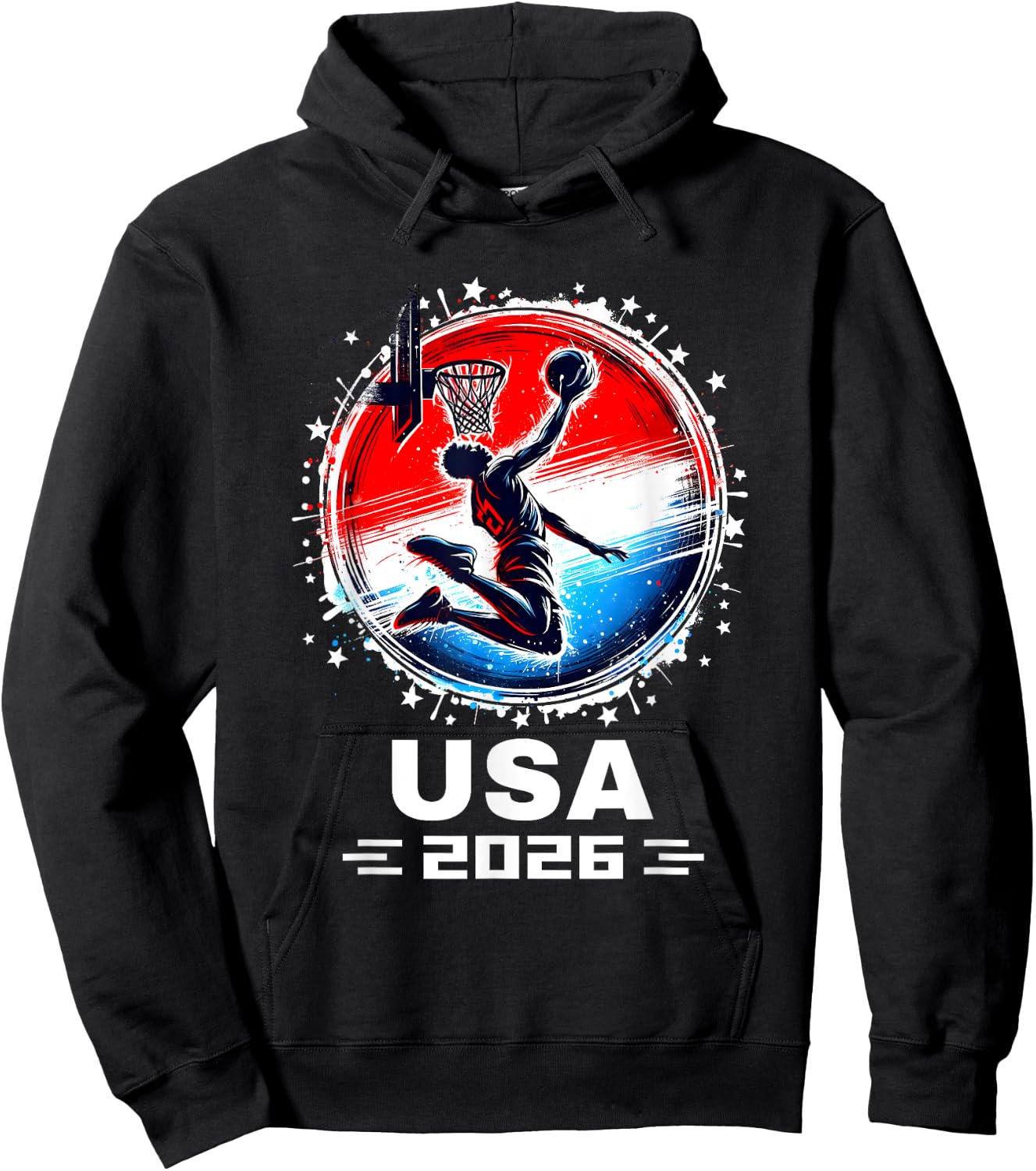 Basketball USA Go USA Team USA Flag 2026 Basketball Hoodie - Hoodie | Black