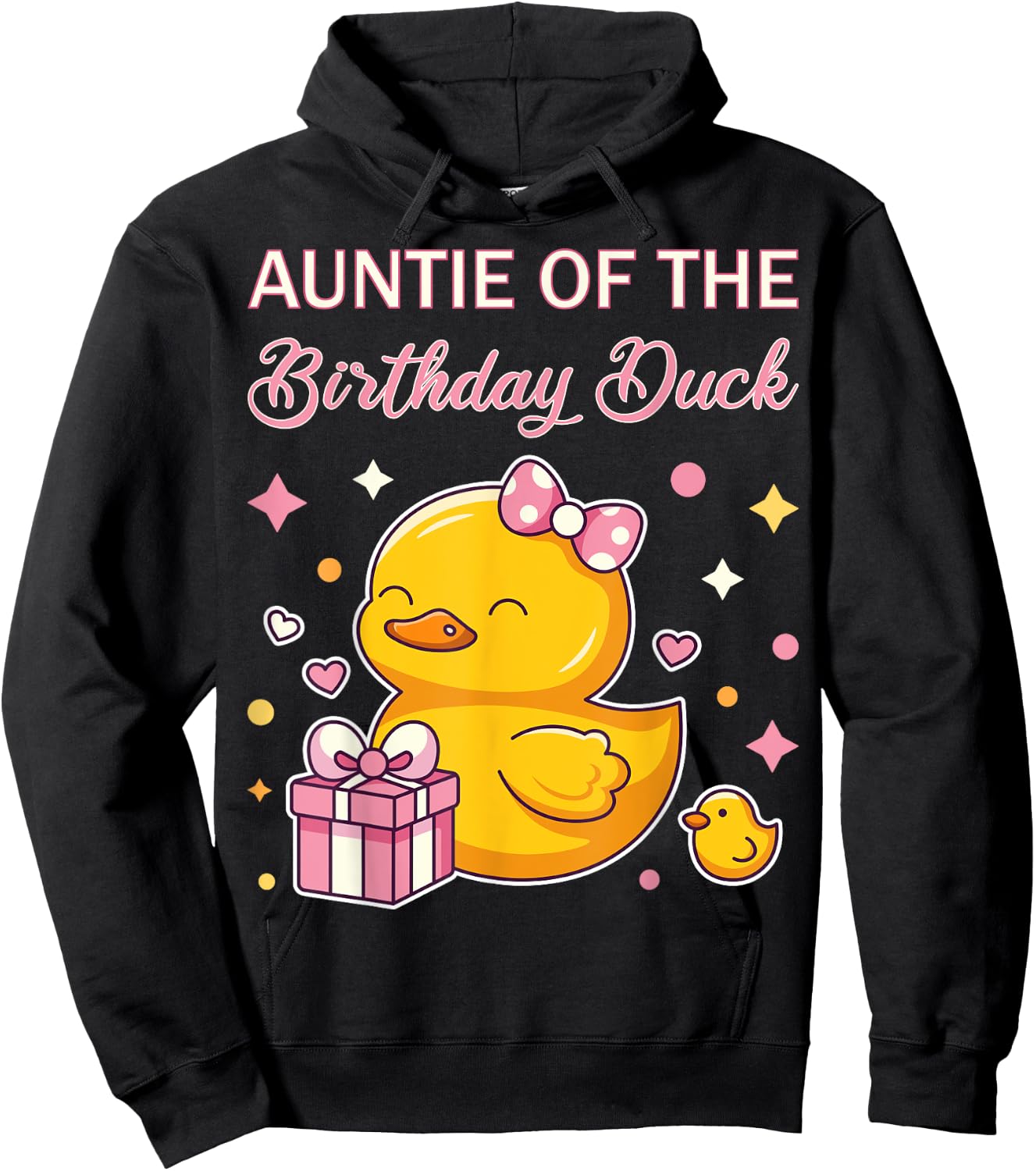 Auntie of the Birthday Duck Christmas Anime Party Outfit Hoodie - Hoodie | Black