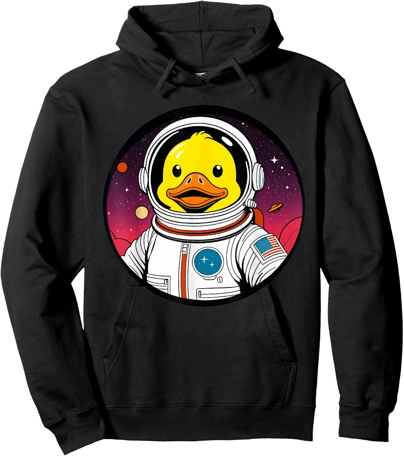 Cute Rubber Duck Space Astronaut Duck Lovers Men Women Kids Hoodie - Hoodie | Black