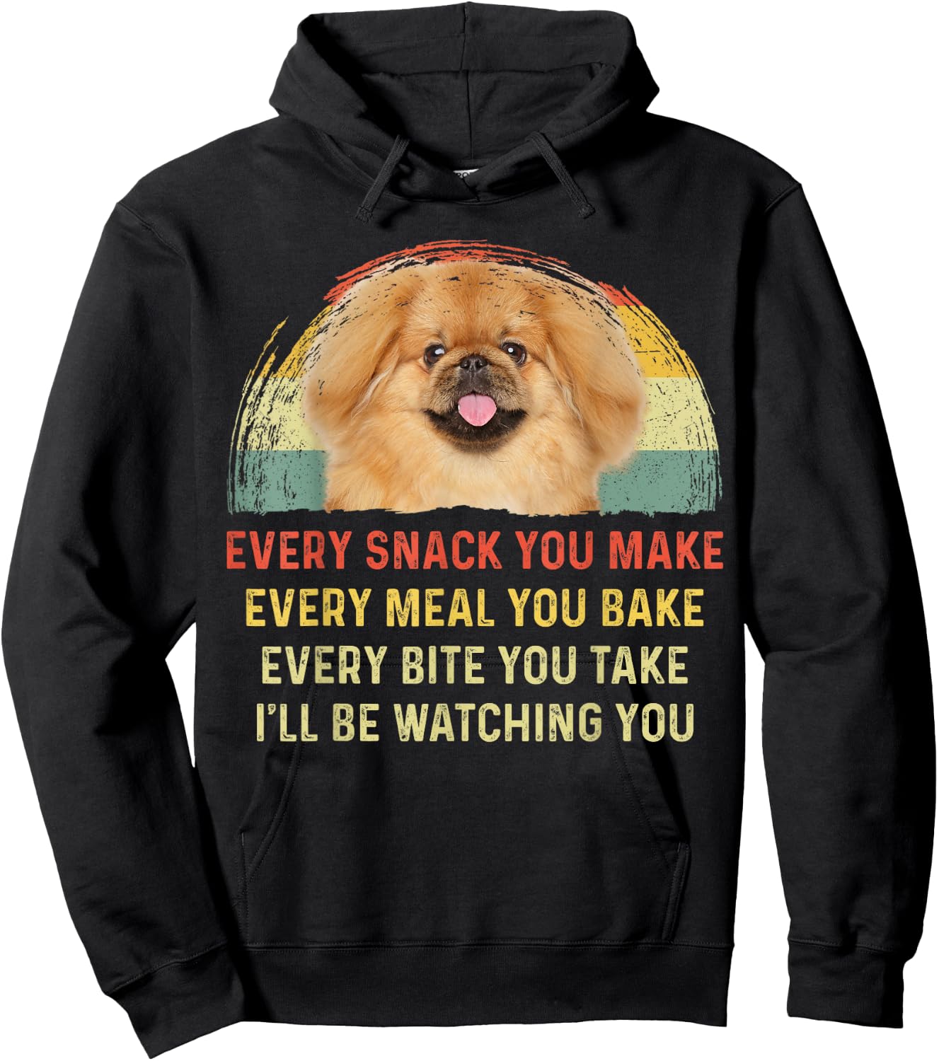 Every Snack You Make Pekingese Dog Mom Dog Dad Retro Women Kids Hoodie - Hoodie | Black
