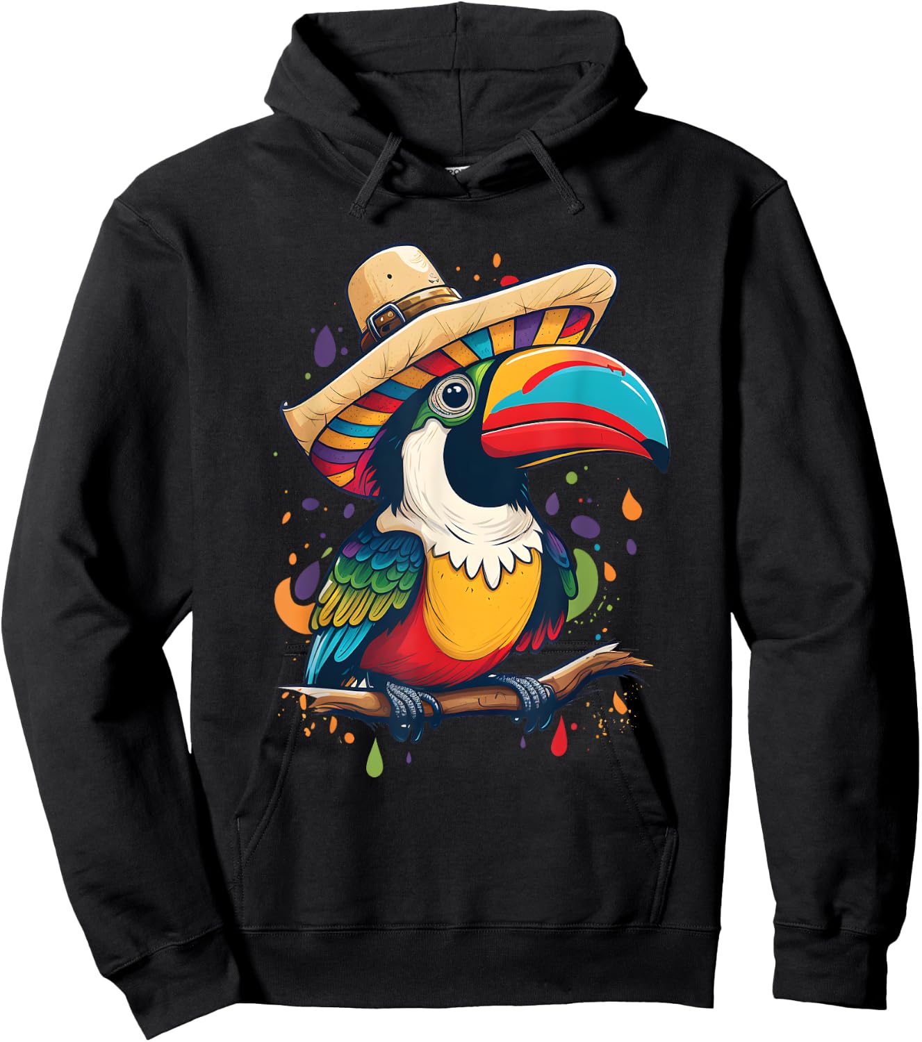 Cinco de Mayo Boys Mexican Sombrero Tucan Hoodie - Hoodie | Black