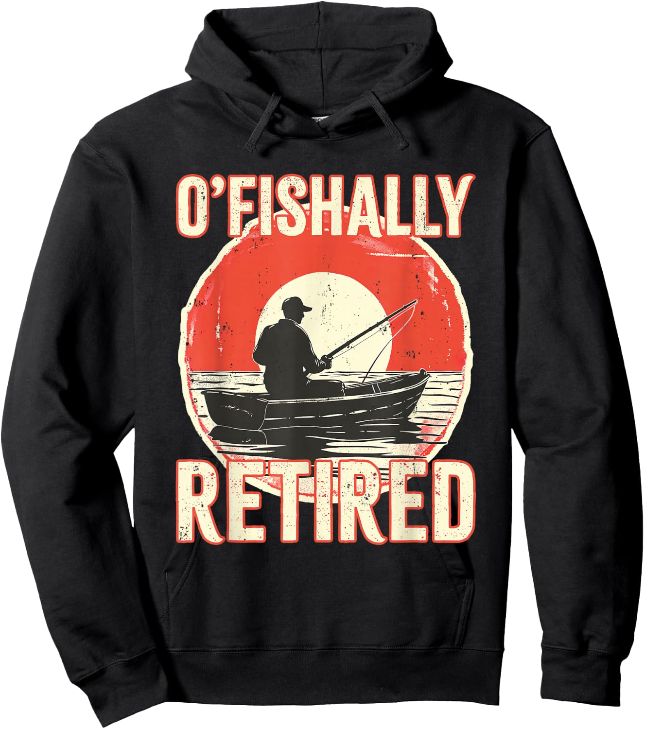 Ofishally Retired Shirt Fisherman Dad Men Retirement Fishing Hoodie - Hoodie | Black