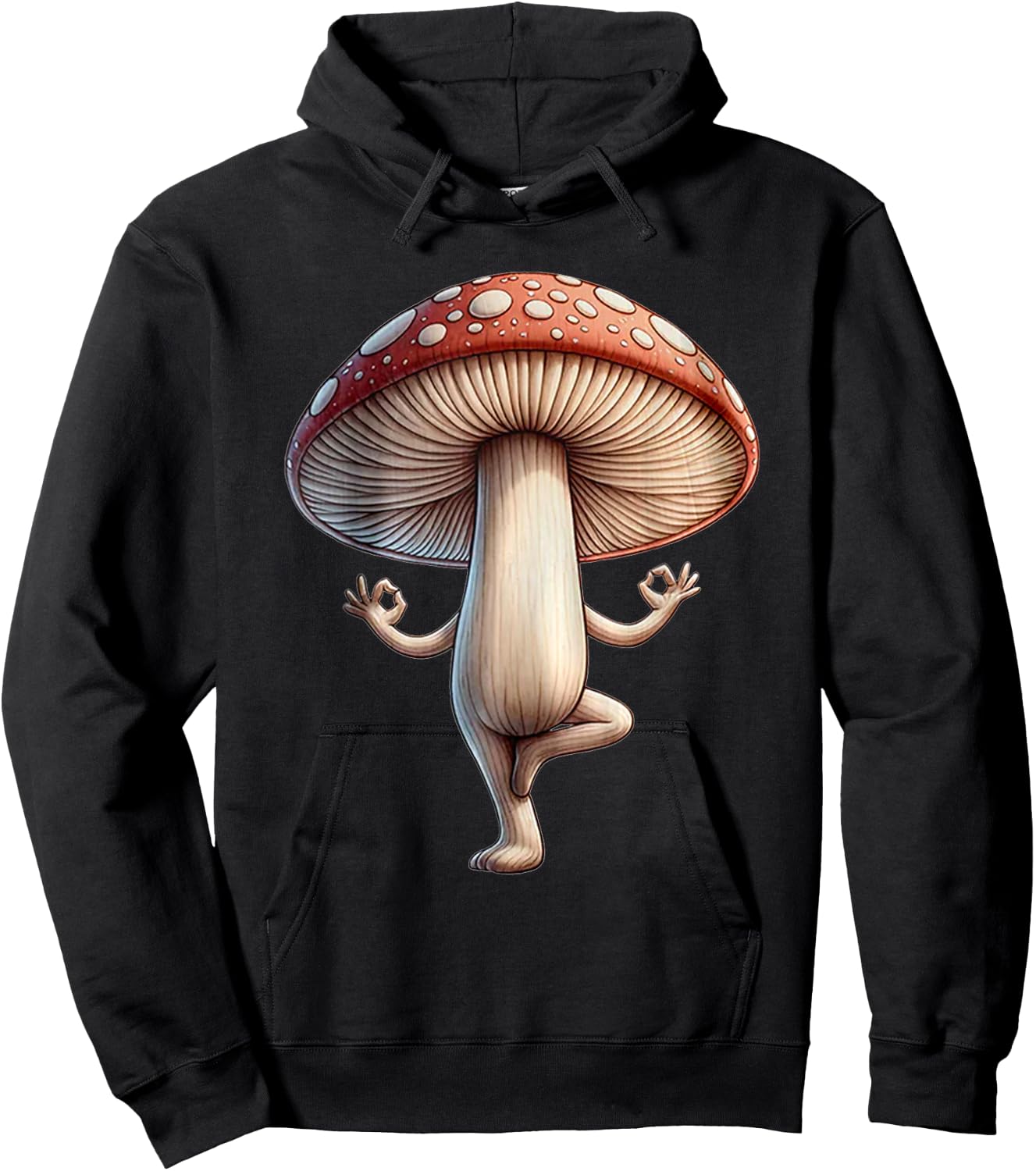 Funny Yoga Mushroom Hoodie - Hoodie | Black