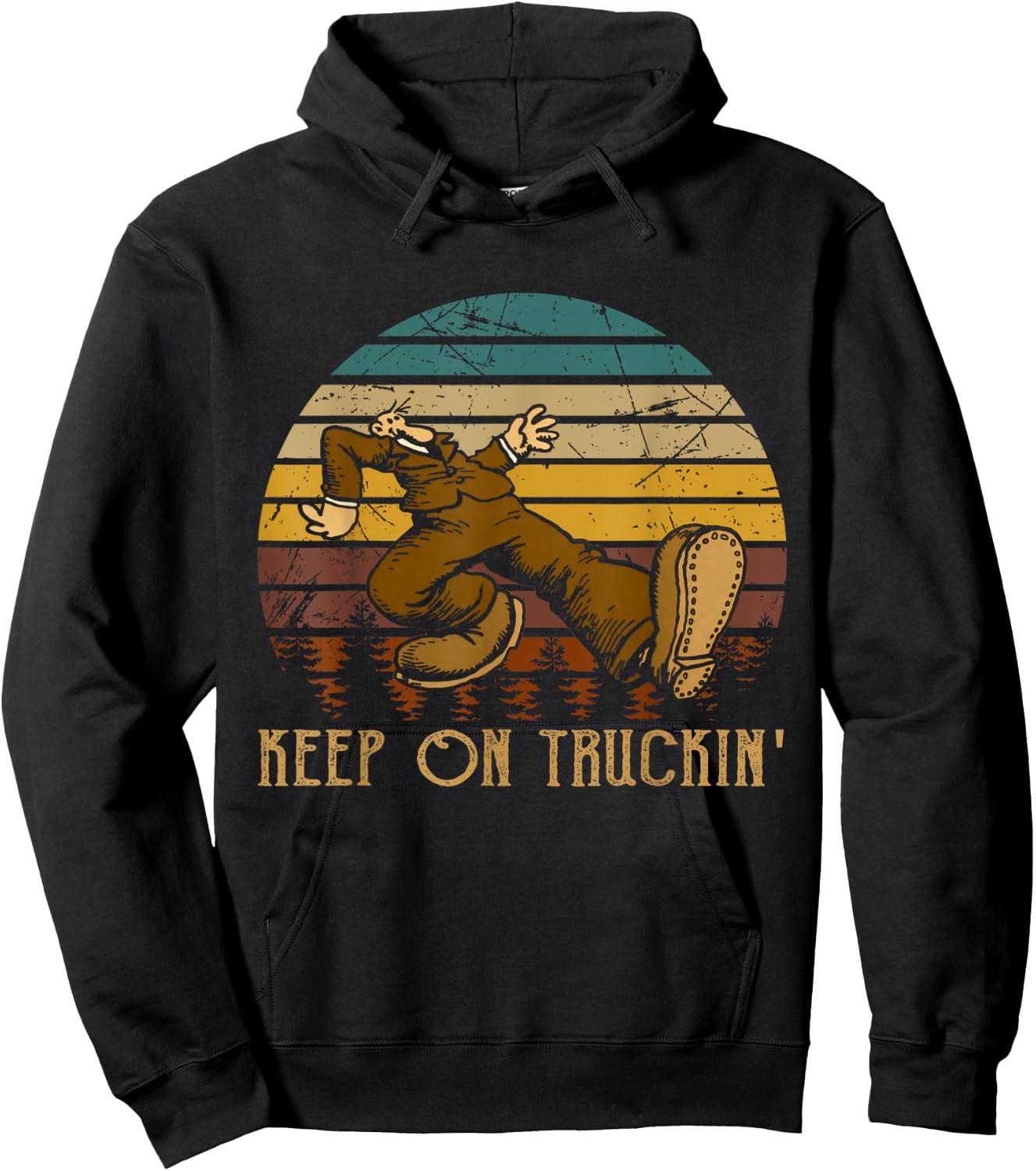 Vintage Styles 70s Music Retro Cars Truck - Keep On Truckin' Hoodie - Hoodie | Black