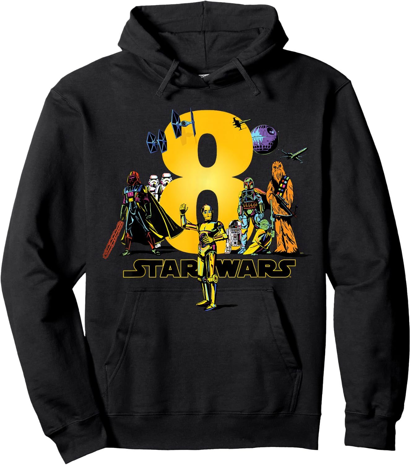 Star Wars Classic Characters Eighth Birthday 8 Years Old Hoodie - Hoodie | Black
