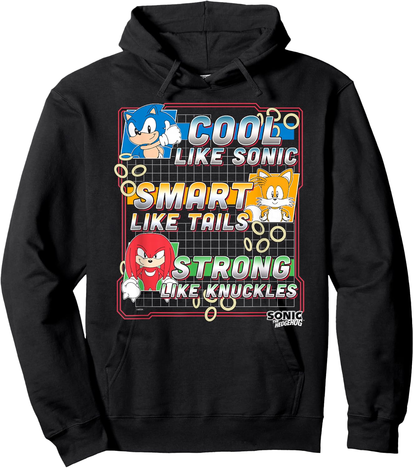 Sonic The Hedgehog Father's Day Cool Smart & Strong Dad Hoodie - Hoodie | Black
