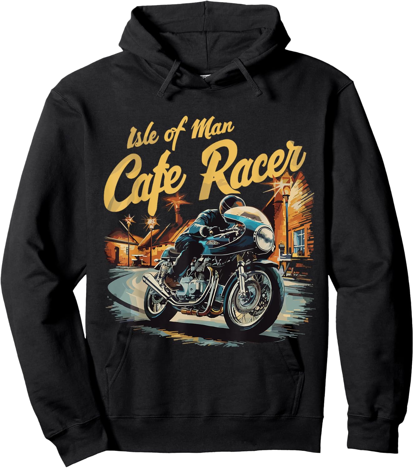 Isle of Man Motorcycle Cafe Racer Retro Vintage TT Races Hoodie - Hoodie | Black