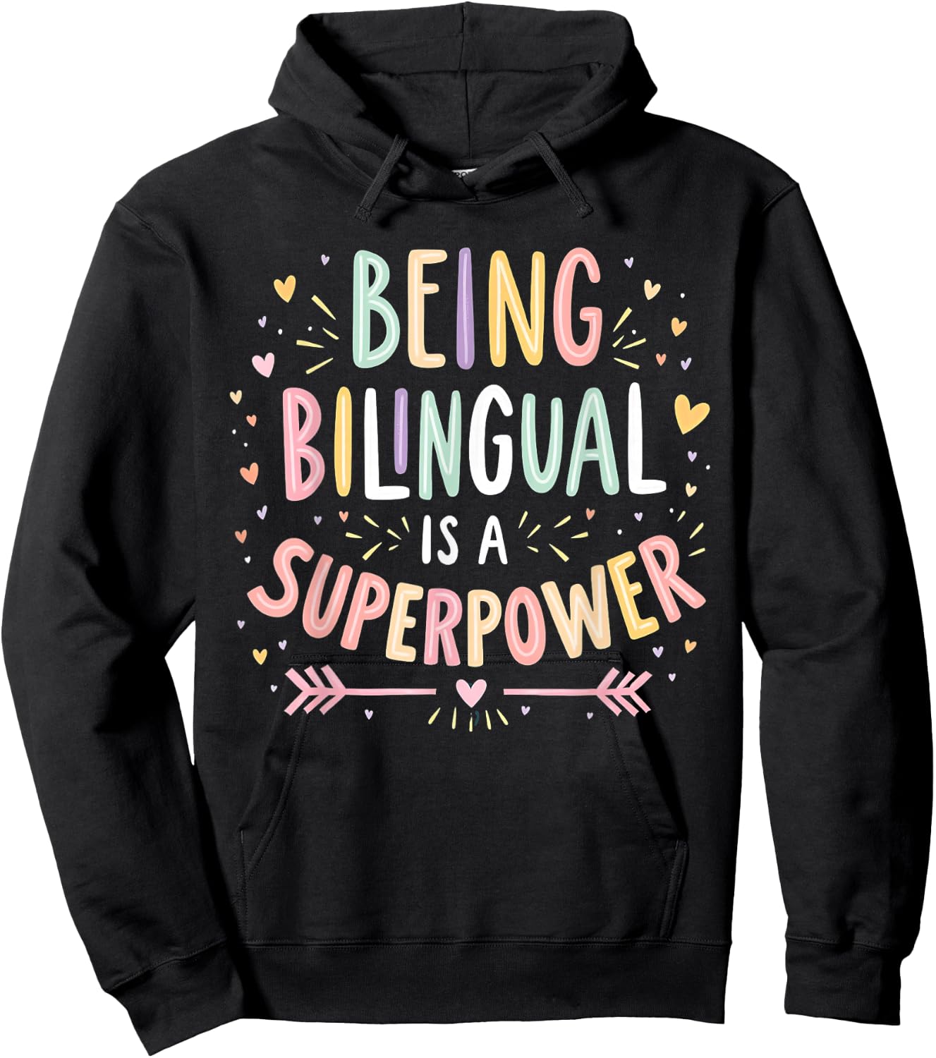 Being Bilingual Is A Superpower Back To School ESL Teacher Hoodie - Hoodie | Black