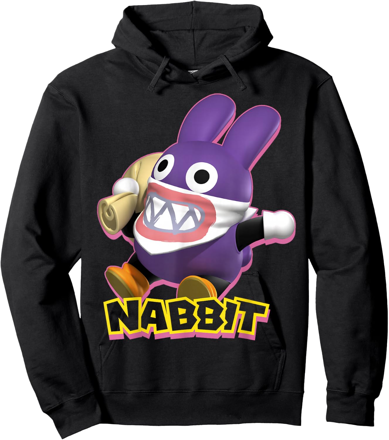 Super Mario Nabbit Action Pose Portrait Logo Hoodie - Hoodie | Black