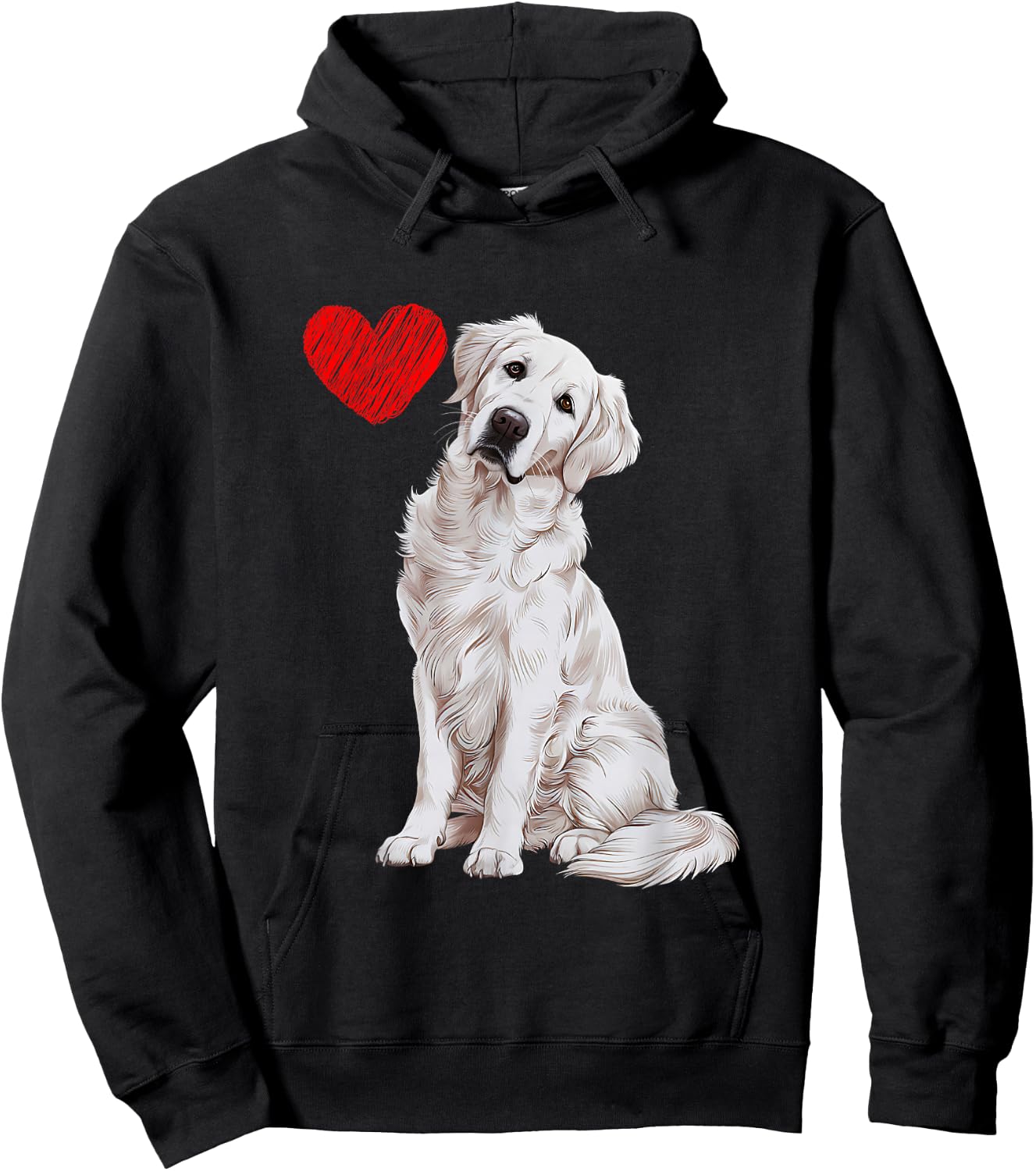 Love White English Cream Golden Retriever Mom Dog Puppy Hoodie - Hoodie | Black