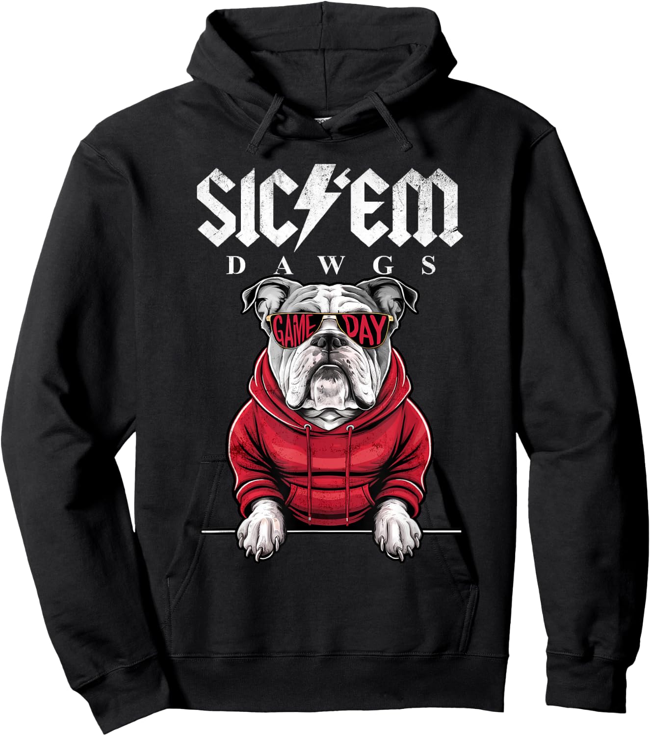 I Love Bulldog Proud Name Vintage Game Day Funny Dog Animal Hoodie - Hoodie | Black