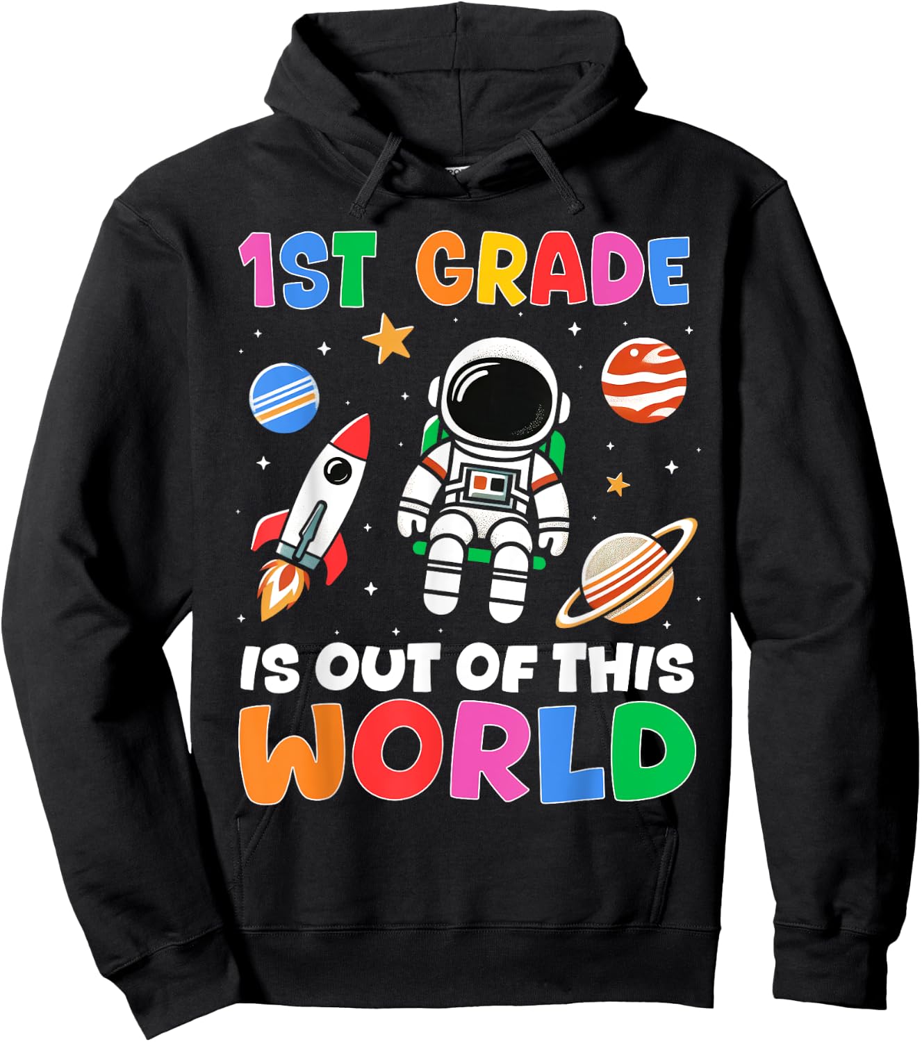 1st Grade Student Teacher Astronaut Space Back To School Hoodie - Hoodie | Black