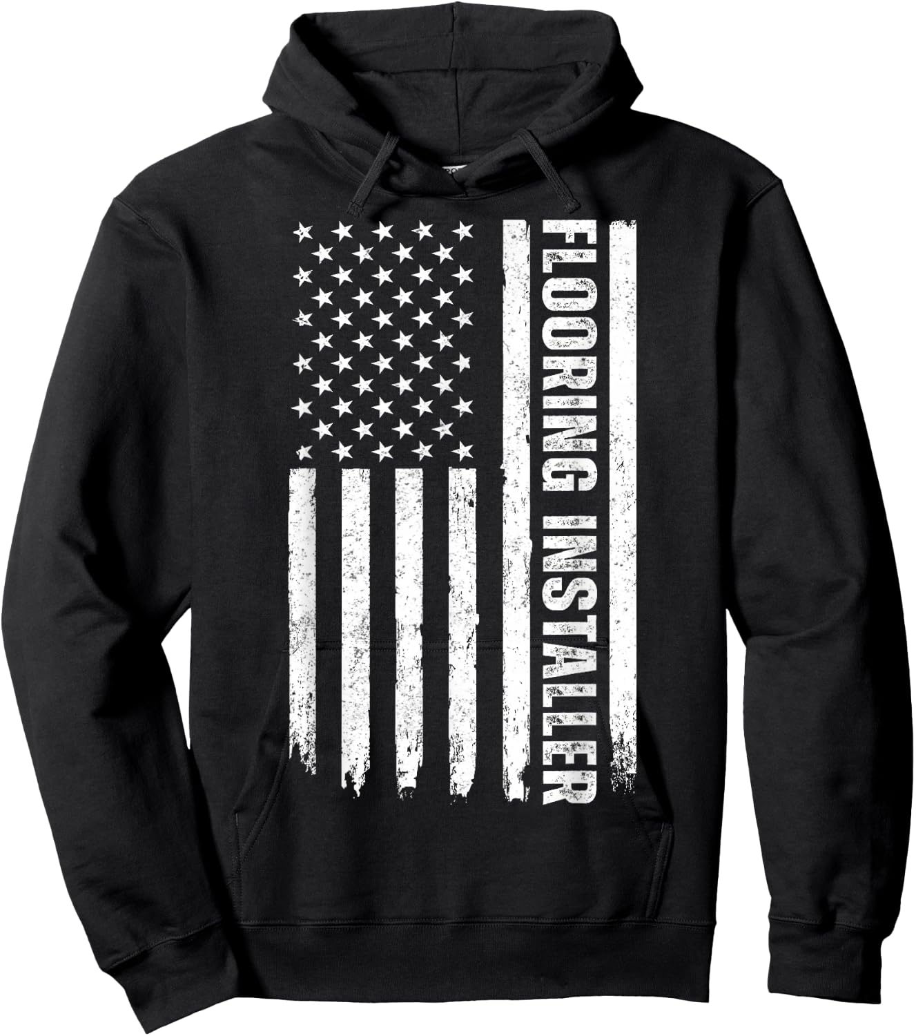 Floor Installation Contractor USA Flag Flooring Installer Hoodie - Hoodie | Black