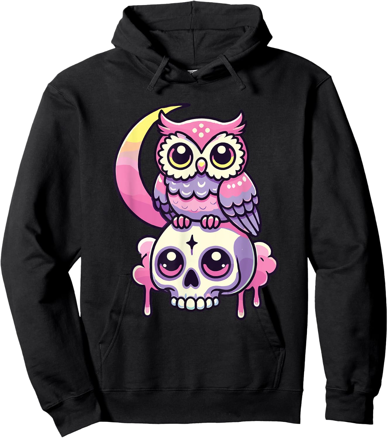 Kawaii Gothic Owl Pastel Colors Gothic Goth Owl Hoodie - Hoodie | Black