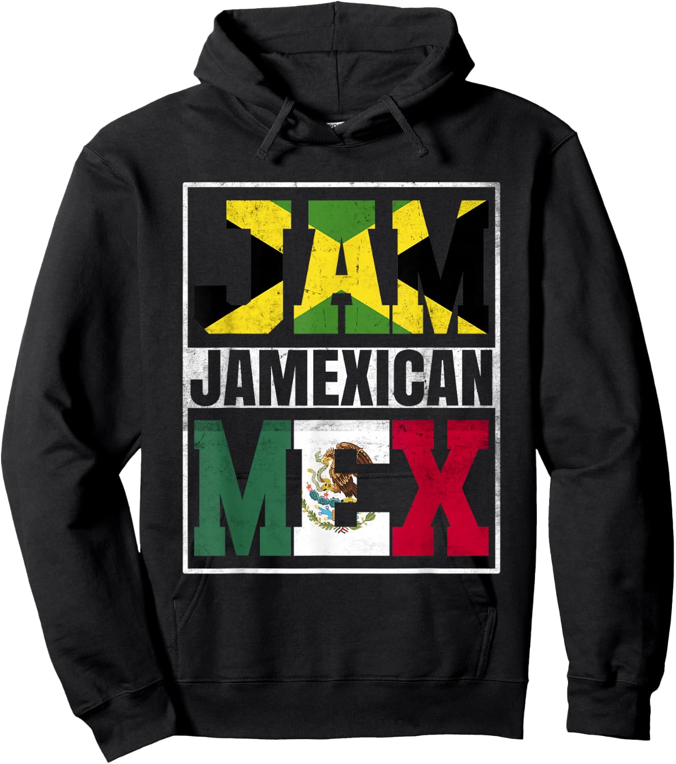Jamexican Roots Jamaica and Mexico Mix Jamaican Mexican Hoodie - Hoodie | Black