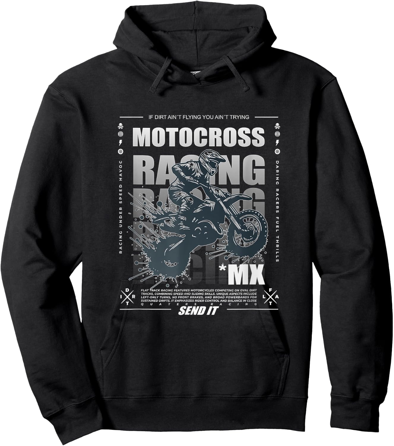 Dirt Bike Motocross MX Supercross Graphic Hoodie - Hoodie | Black
