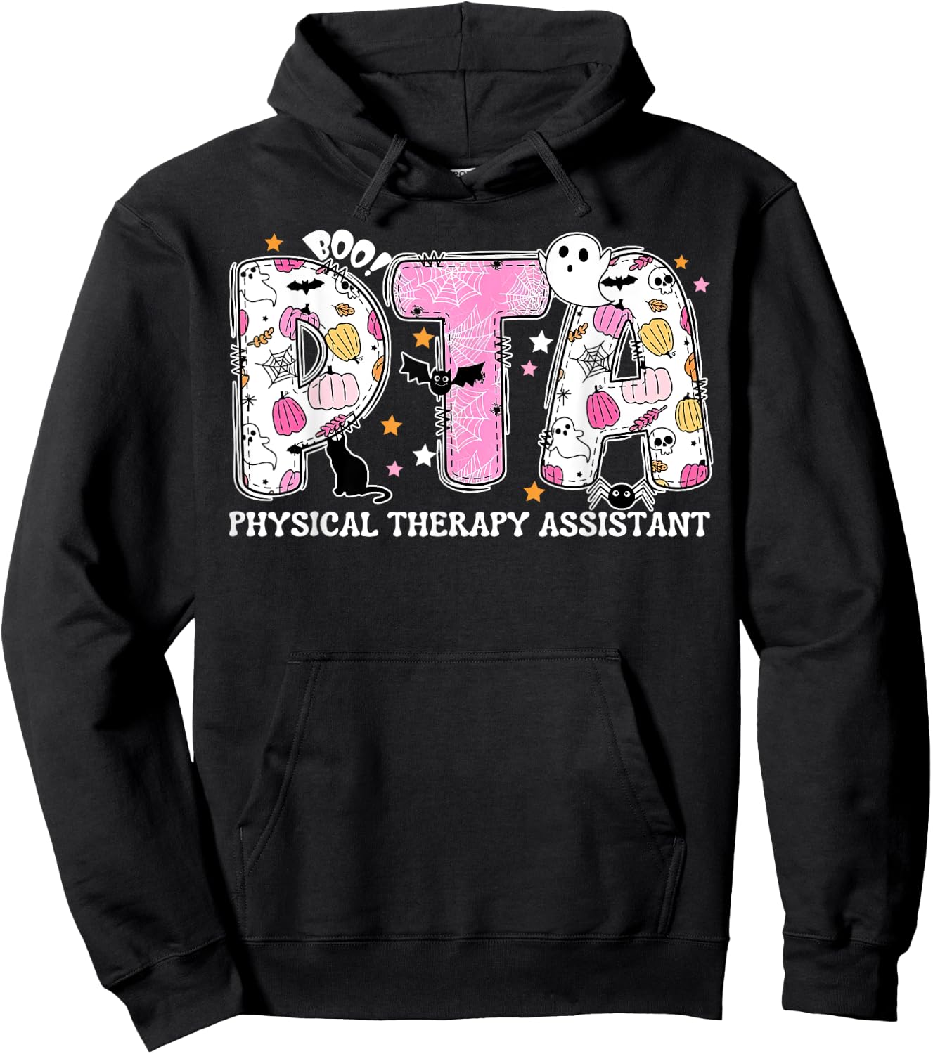 PTA Physical Therapy Assistant Fall Halloween Spooky Season Hoodie - Hoodie | Black