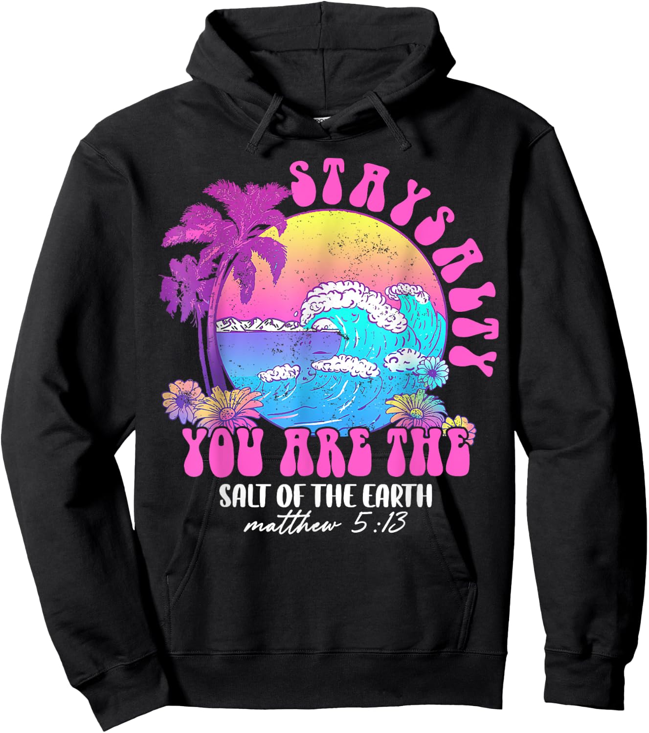 Summer Beach Be Salty Stay Lit Matthew 5:13-14 Women Hoodie - Hoodie | Black