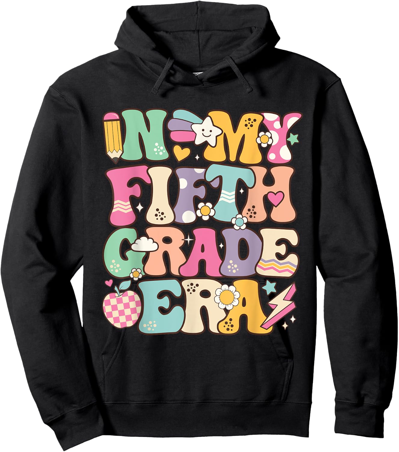 In My Fifth Grade Era Girl Back To School 5th Grade Teacher Hoodie - Hoodie | Black