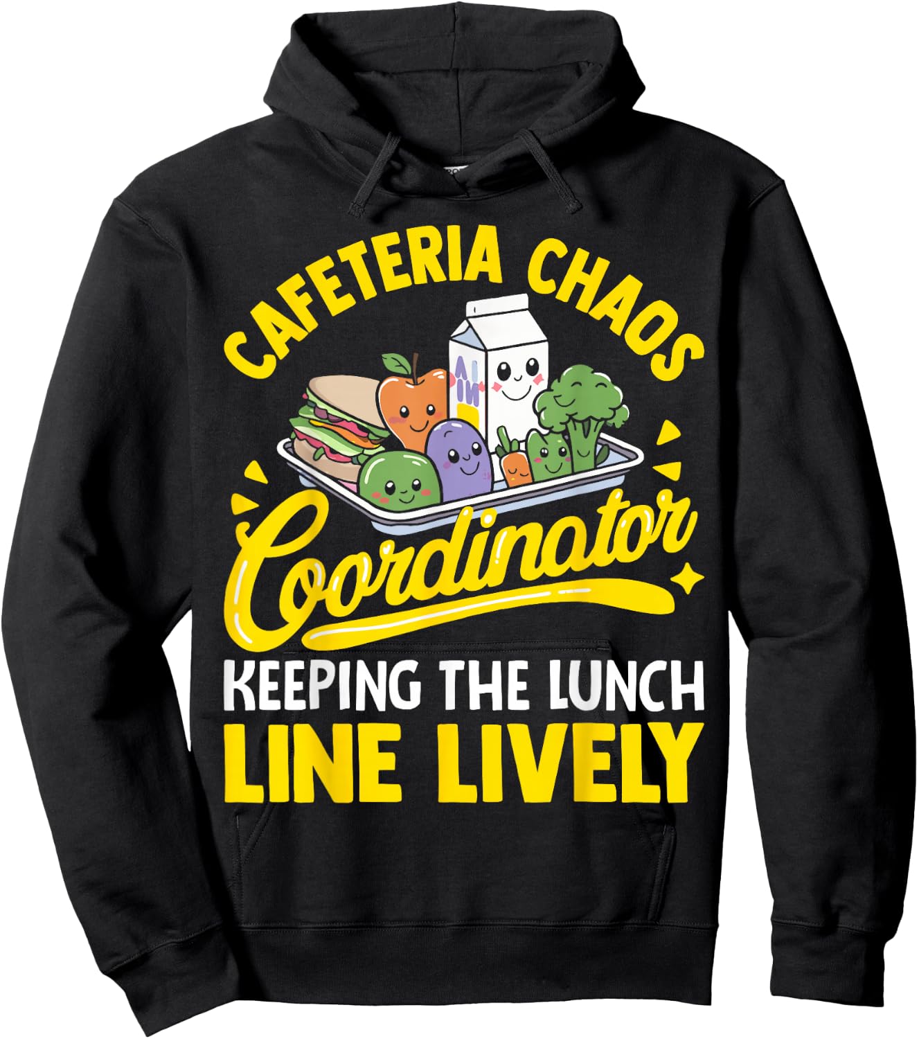 School Cafeteria Staff Chaos Coordinator Lunch Lady Funny Hoodie - Hoodie | Black