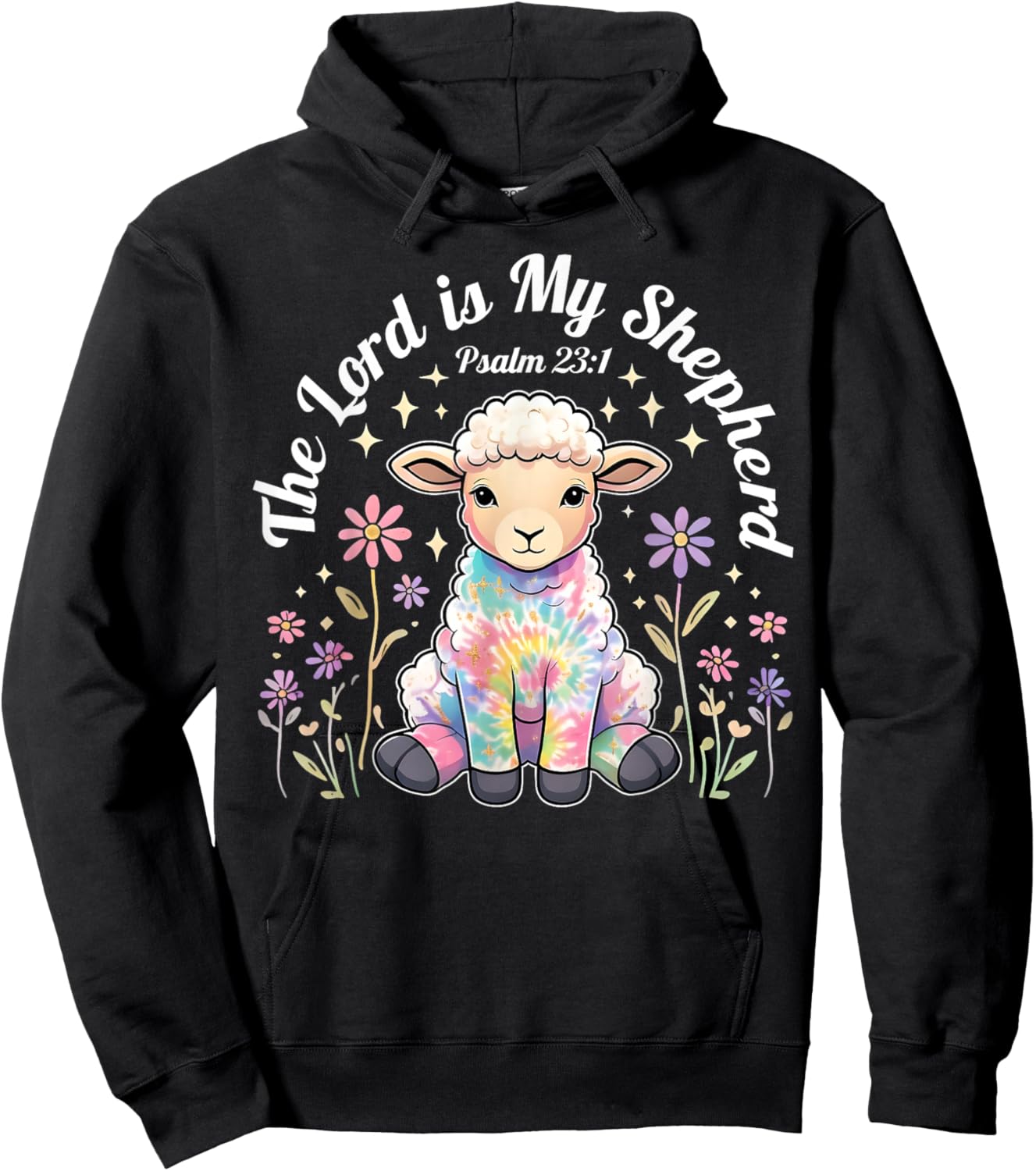 The Lord Is My Shepherd Easter Christian Faith Bible Verse Hoodie - Hoodie | Black