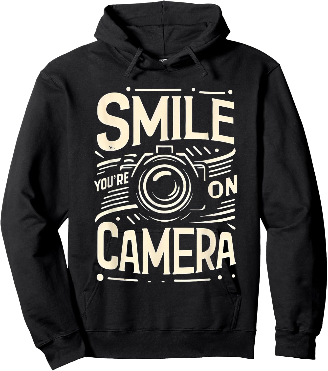 Smile You're On Camera Hoodie - Hoodie | Black