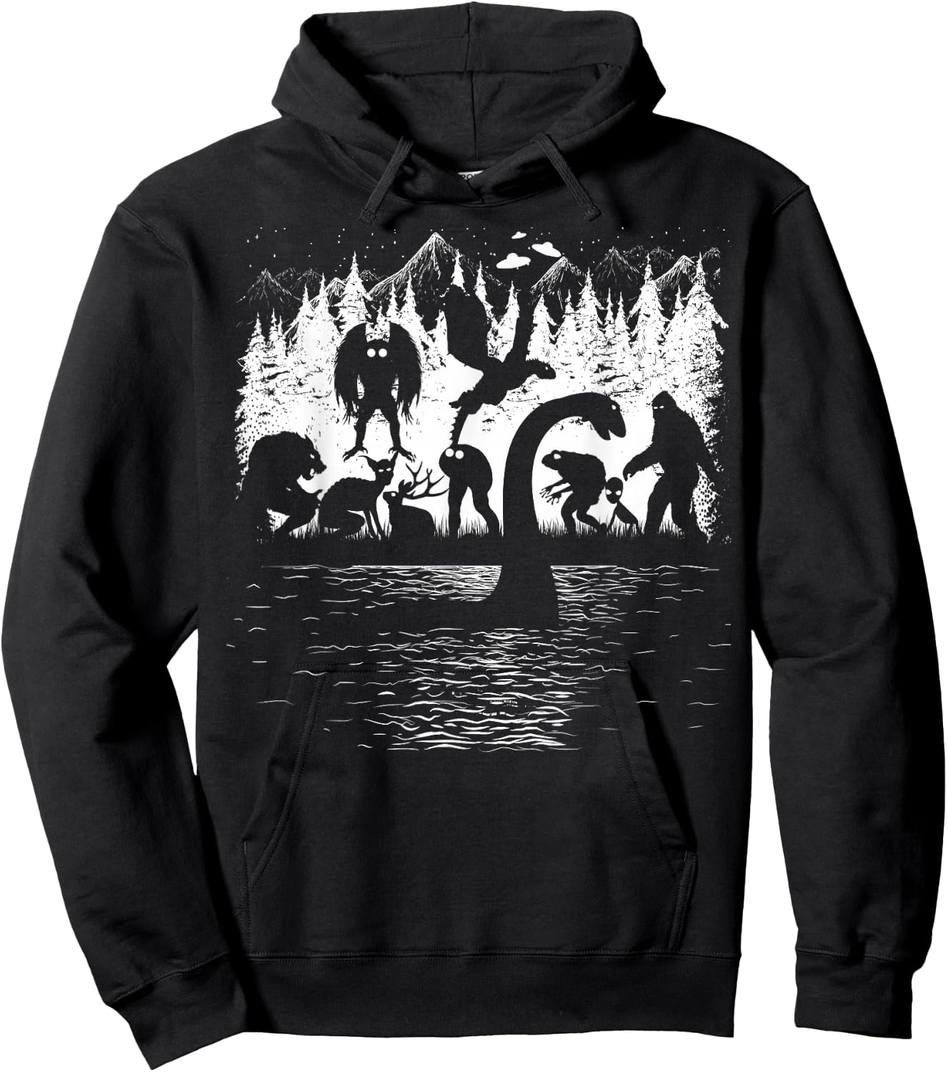 Bigfoot Loch Ness Monster Mothman Alien Others Funny Cryptid Hoodie - Hoodie | Black