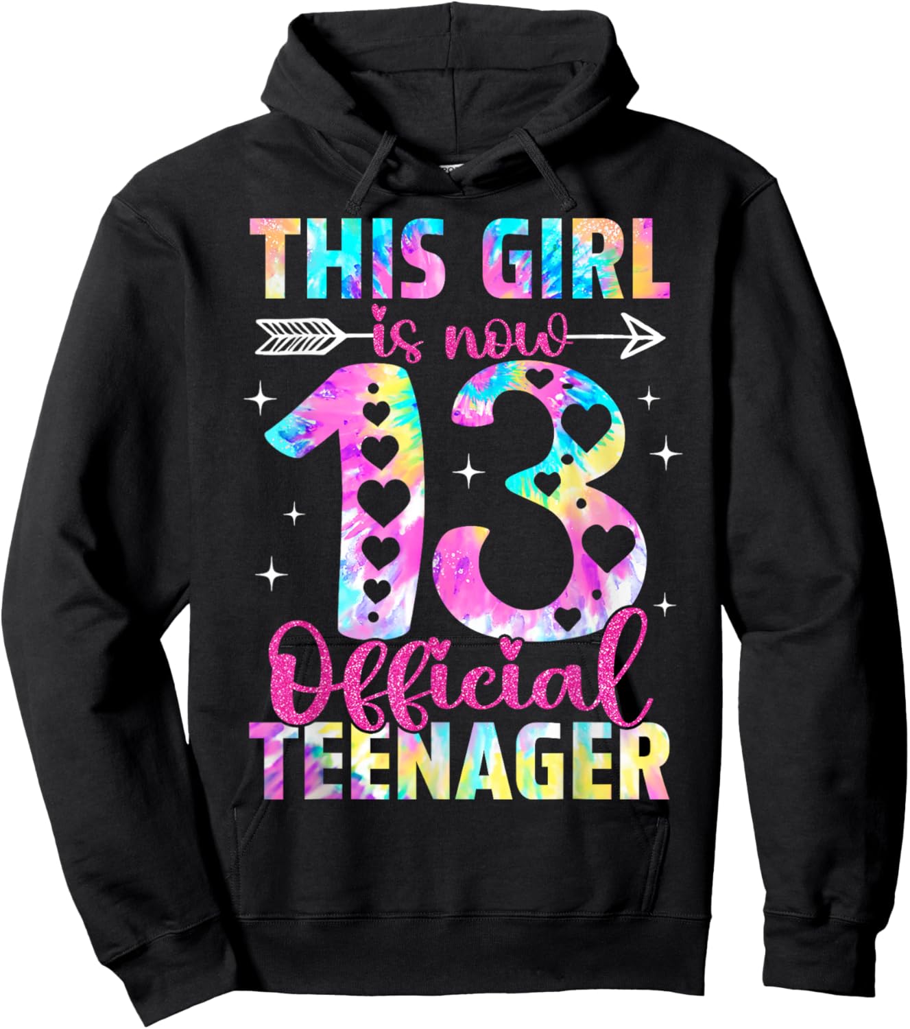 This Girl is Now 13th Birthday 13 Year Old Official Teenager Hoodie - Hoodie | Black