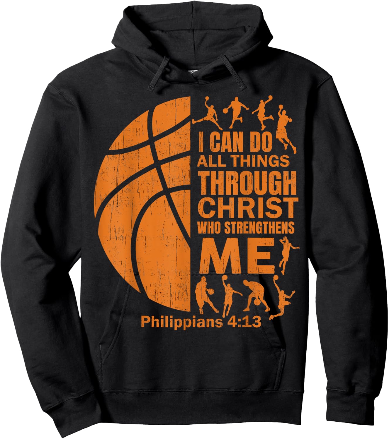 Men Basketball t Shirt Christian Christ Bible Verse Boy Kid Hoodie - Hoodie | Black