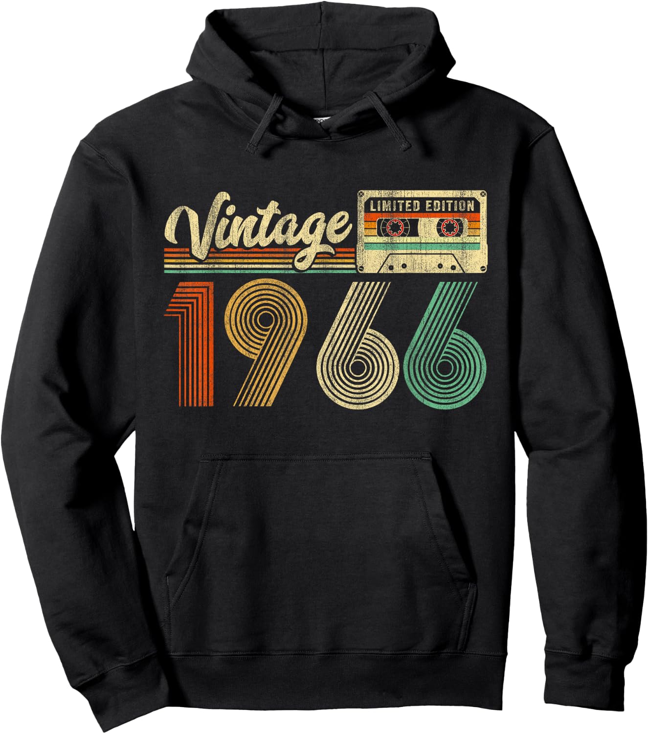 60 Years Old Vintage 1966 Cassette Tape 60th Birthday Retro Hoodie - Hoodie | Black