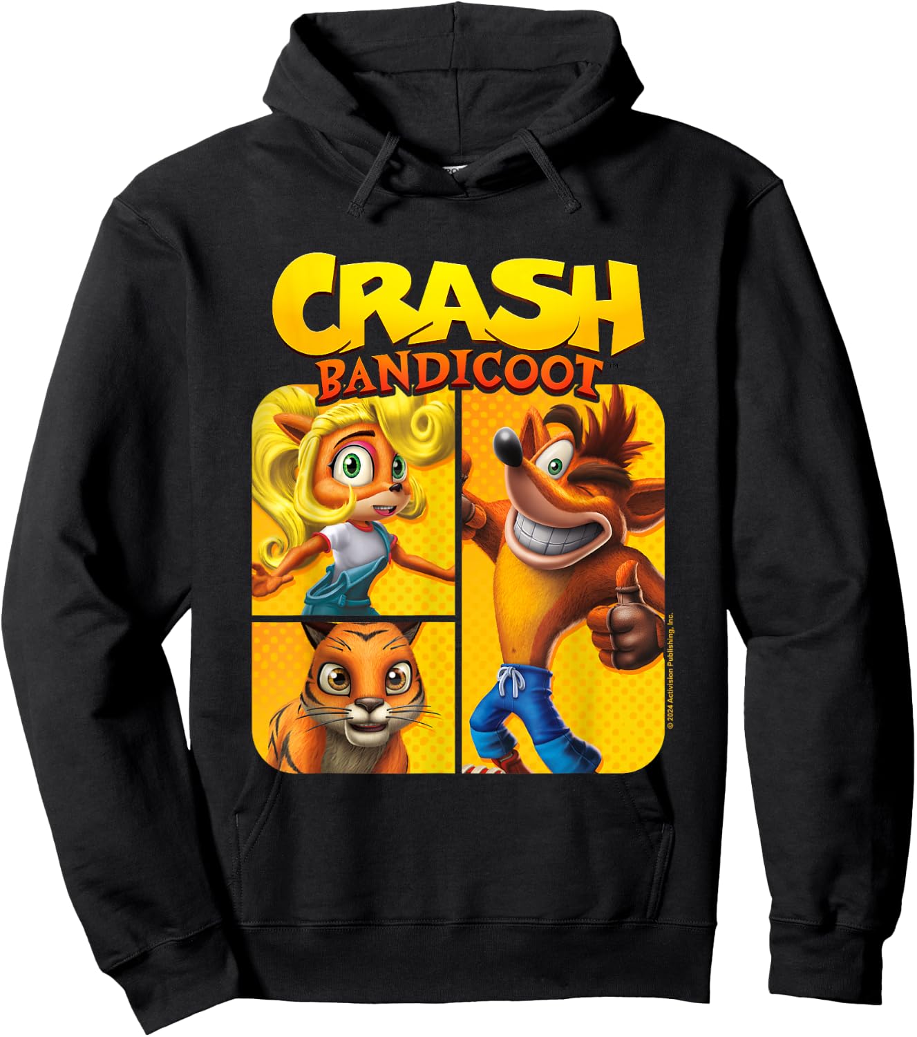 Crash Bandicoot & Friends Vintage Character Panels Hoodie - Hoodie | Black