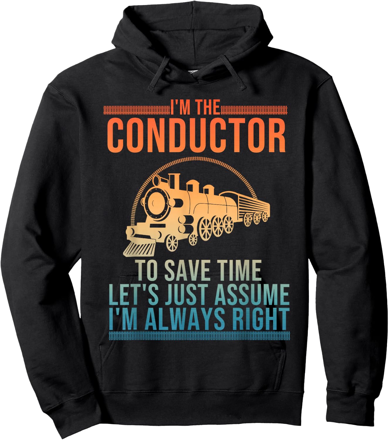 Funny Train Conductor Art Women Railway Train Lover Hoodie - Hoodie | Black
