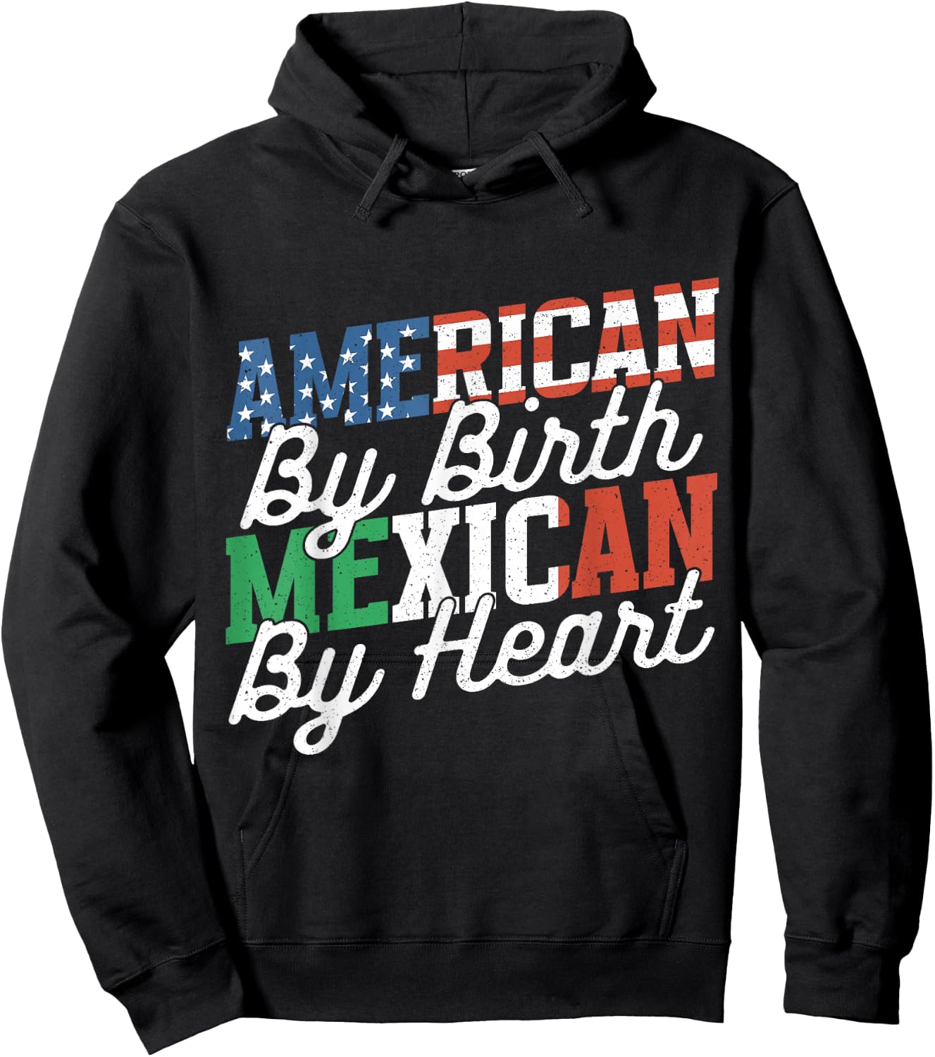 American By Birth Mexican By Heart Mexico Mexican American Hoodie - Hoodie | Black