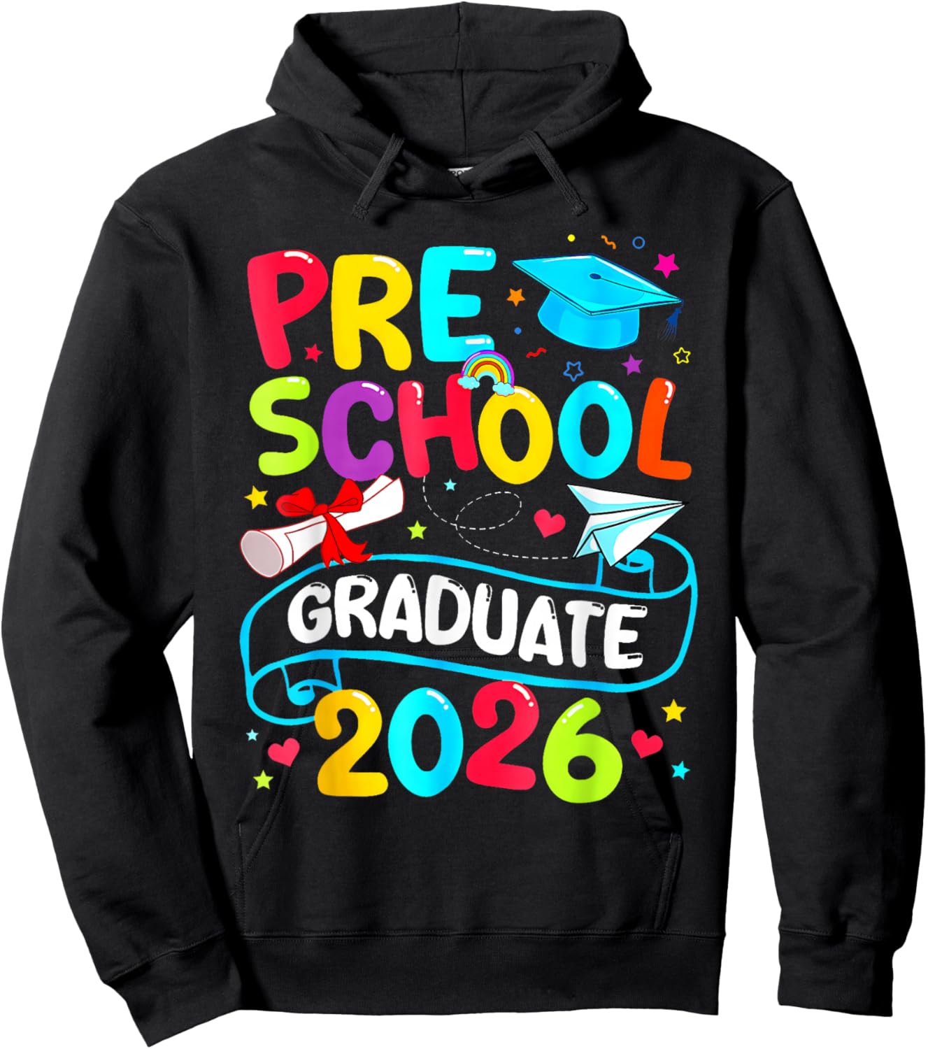 Preschool Graduate 2026 Pre-K Grad Funny School Graduation Hoodie - Hoodie | Black