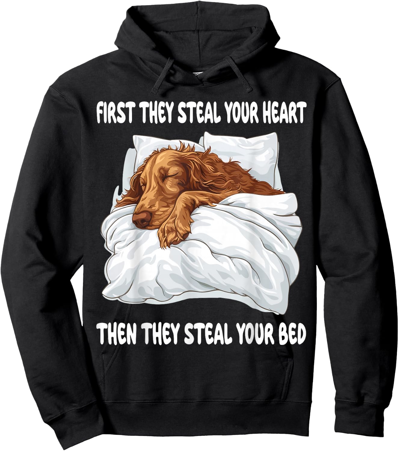 Irish Setter Sleeping Pajamas Nightgown Hoodie - Hoodie | Black