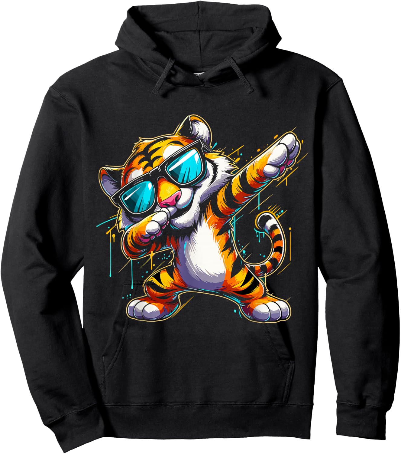 Dabbing Tiger With Sunglasses Cool Dabbing Tiger Hoodie - Hoodie | Black